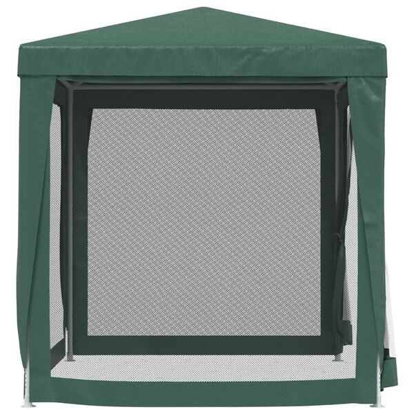 vidaXL Party Tent with 4 Mesh Sidewalls Green 2x2 m HDPE