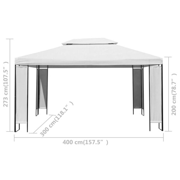 vidaXL Gazebo White 3x4 m