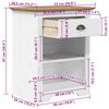 vidaXL Bedside Cabinet BODO Brown 53x38.5x66 cm Solid Wood Pine