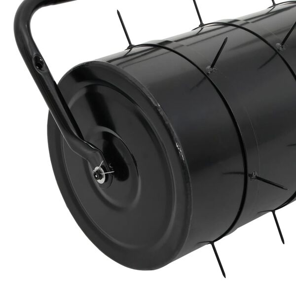 vidaXL Garden Lawn Roller with Aerator Clamps Black 63 L Iron and Steel