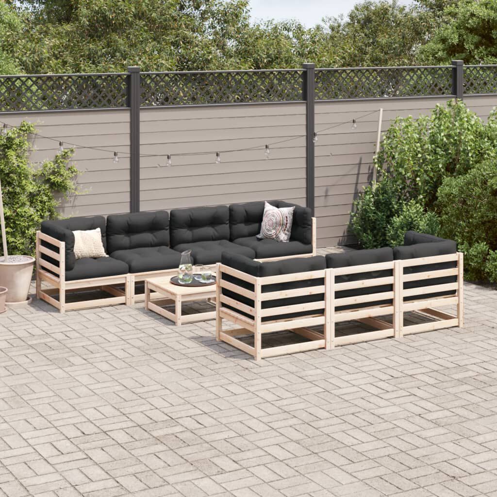 vidaXL 8 Piece Garden Sofa Set with Cushions Solid Wood Pine