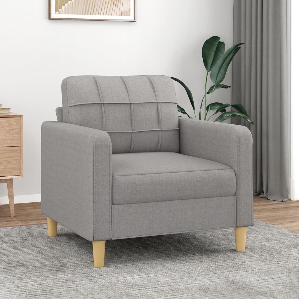 vidaXL Sofa Chair Light Grey 60 cm Fabric