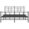 vidaXL Metal Bed Frame without Mattress with Footboard Black 150x200cm