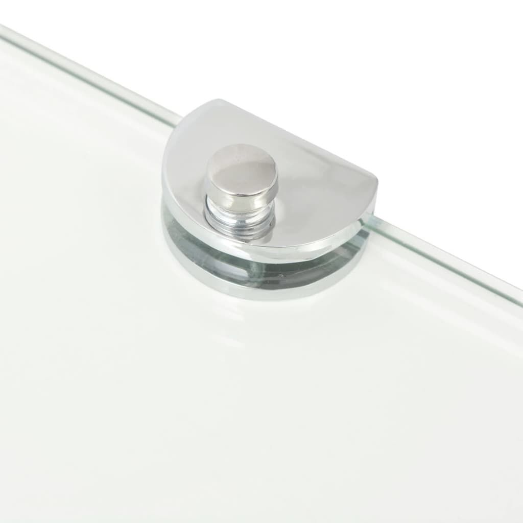 vidaXL Corner Shelf with Chrome Supports Glass Clear 45x45 cm