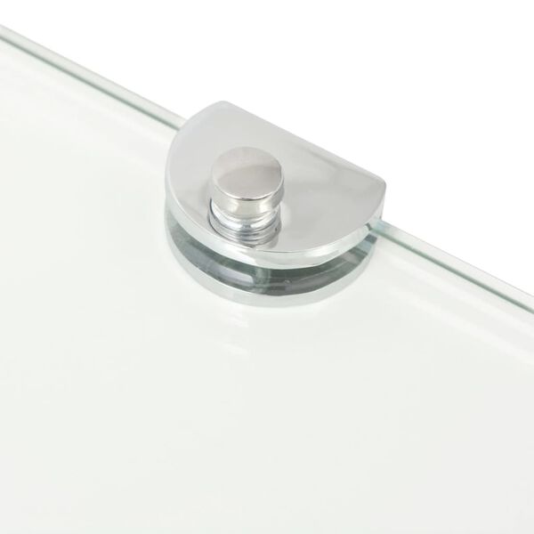 vidaXL Corner Shelf with Chrome Supports Glass Clear 45x45 cm