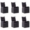 vidaXL 7 Piece Garden Dining Set Black