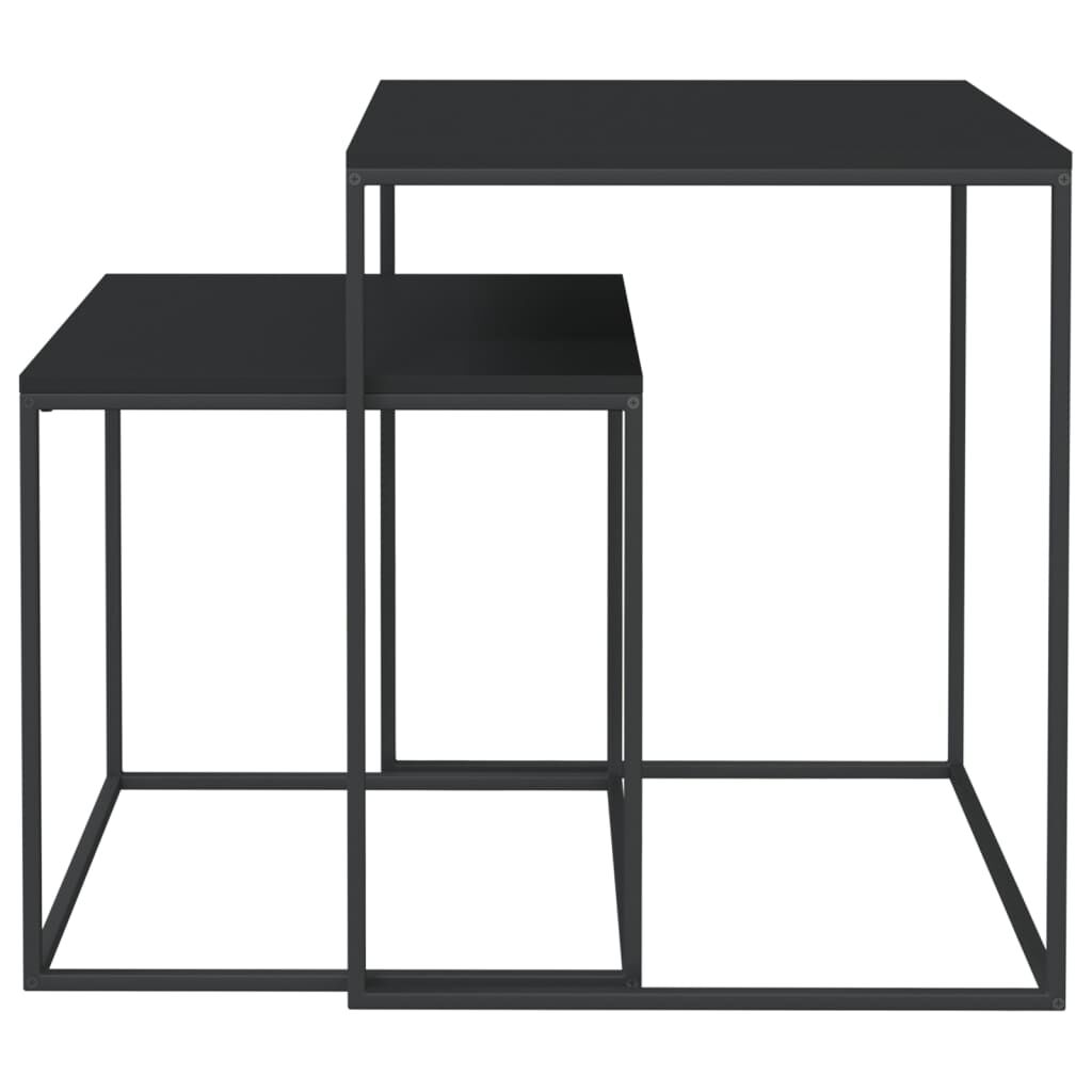 vidaXL Coffee Table Set 2 pcs Engineered Wood and Metal