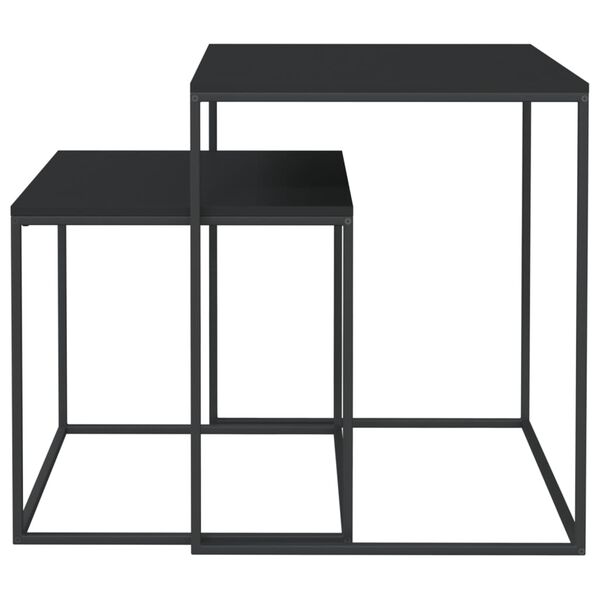 vidaXL Coffee Table Set 2 pcs Engineered Wood and Metal
