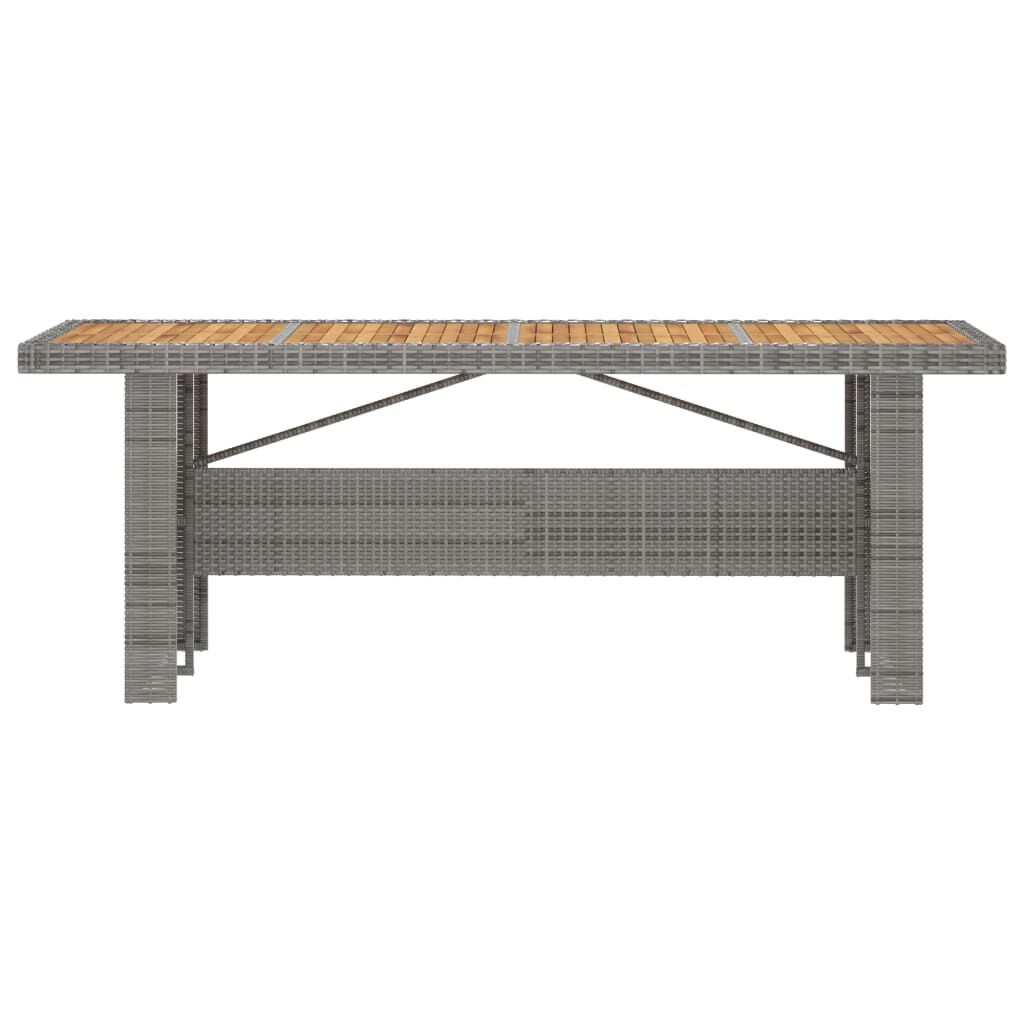 vidaXL 7 Piece Outdoor Dining Set with Cushions Poly Rattan Grey