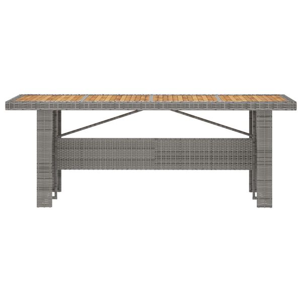 vidaXL 7 Piece Outdoor Dining Set with Cushions Poly Rattan Grey