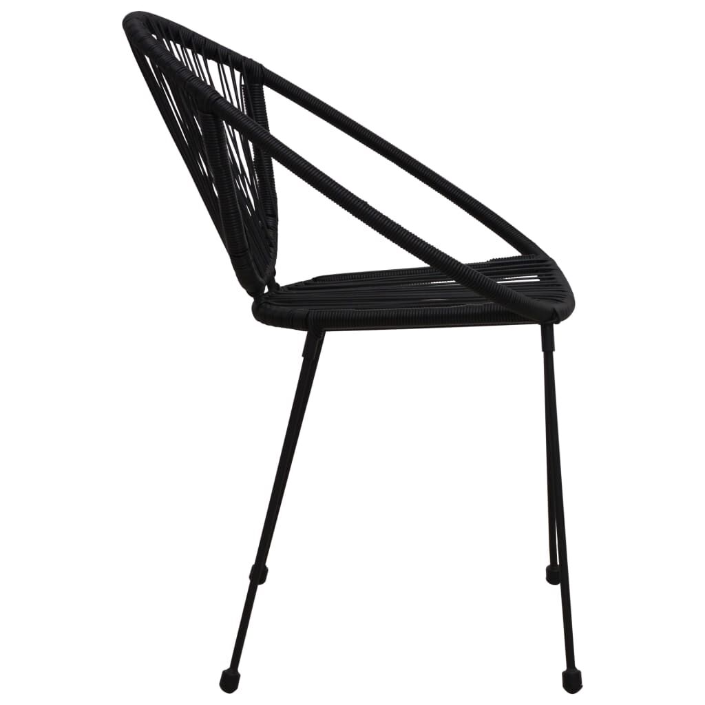 vidaXL Garden Chairs 2 pcs PVC Rattan Black