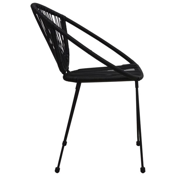 vidaXL Garden Chairs 2 pcs PVC Rattan Black