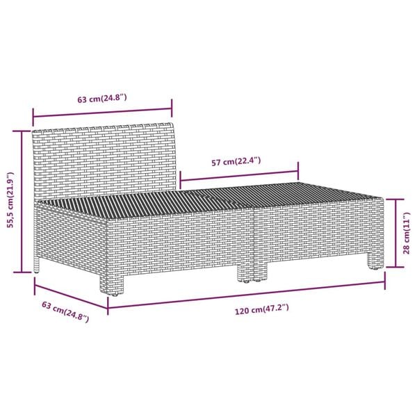 vidaXL 6 Piece Garden Lounge Set with Cushions Grey Poly Rattan