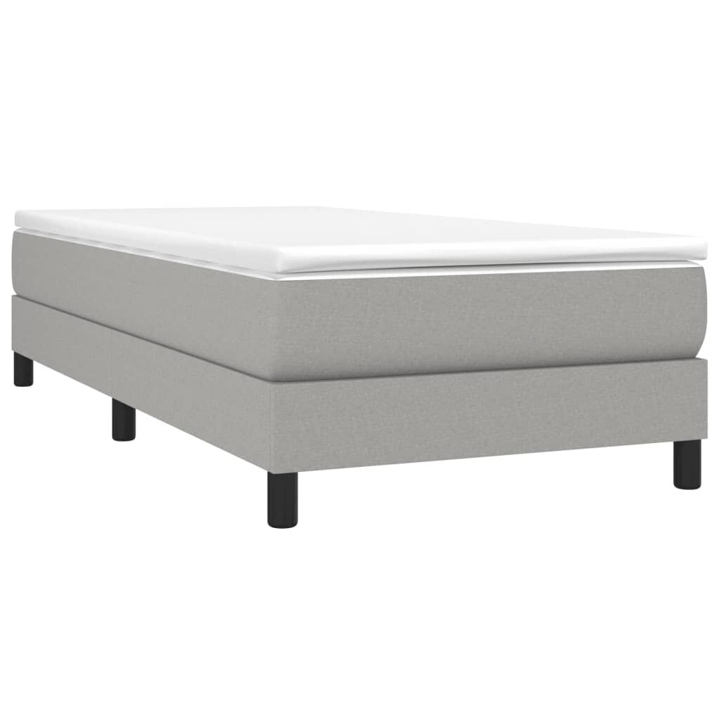 vidaXL Bed Frame without Mattress Light Grey Twin XL Fabric (US Only)