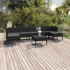 vidaXL 8 Piece Garden Lounge Set with Cushions Poly Rattan Black