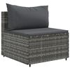 vidaXL 6 Piece Garden Lounge Set with Cushions Grey Poly Rattan