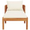 vidaXL Sun Lounger with Cream White Cushions Solid Acacia Wood