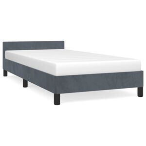 vidaXL Bed Frame without Mattress Dark Grey 100x190 cm Velvet