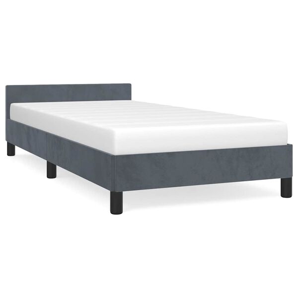 vidaXL Bed Frame without Mattress Dark Grey 100x190 cm Velvet