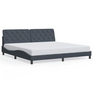 vidaXL Bed Frame without Mattress Dark Grey 193x203 cm Velvet