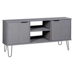 vidaXL TV Cabinet New York Grey Solid Pine Wood