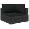 vidaXL 10 Piece Garden Lounge Set with Cushions Poly Rattan Black