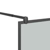 vidaXL Walk-in Shower Wall with Shelf Black 80x195cm ESG Glass&Aluminium