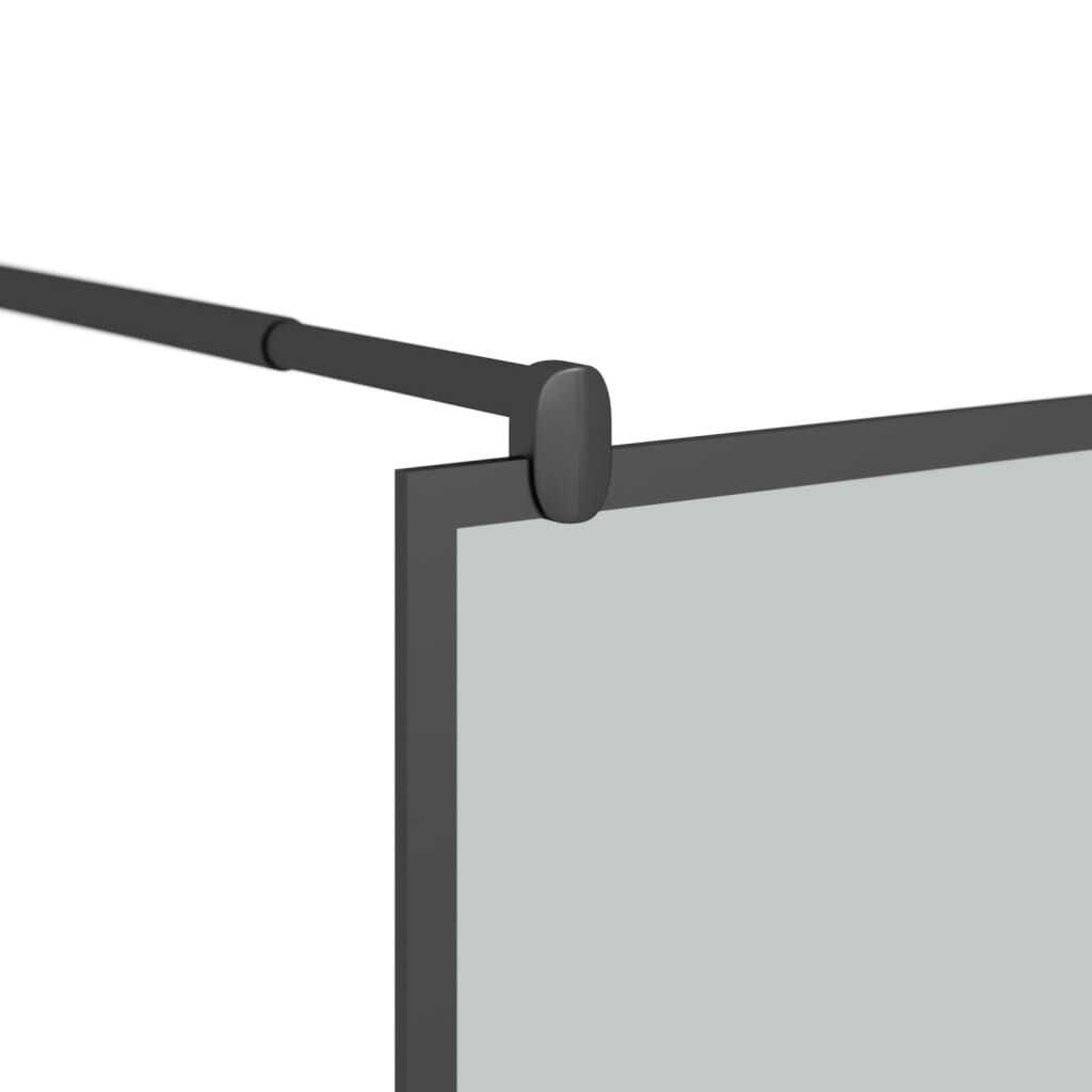 vidaXL Walk-in Shower Wall with Shelf Black 80x195cm ESG Glass&Aluminium