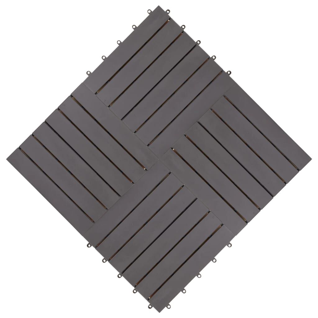 vidaXL Decking Tiles 20 pcs Grey Wash 30x30 cm Solid Acacia Wood