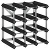 vidaXL Wine Rack for 12 Bottles Black Solid Pine Wood