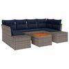 vidaXL Garden Sofa Set with Cushion 7 pcs Grey Poly rattan