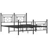 vidaXL Metal Bed Frame without Mattress with Footboard Black 150x200cm