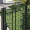 vidaXL Fence Gate Single Door with Arched Top Steel 1x2 m Black