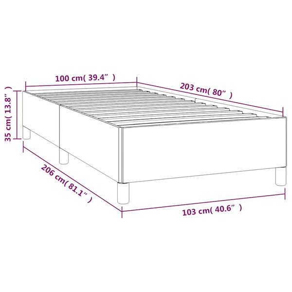 vidaXL Bed Frame without Mattress White 100x203 cm Twin XL Faux Leather