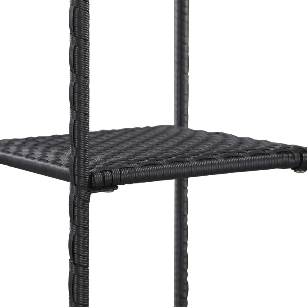 vidaXL Storage Shelf Black 30x30x120 cm Poly Rattan