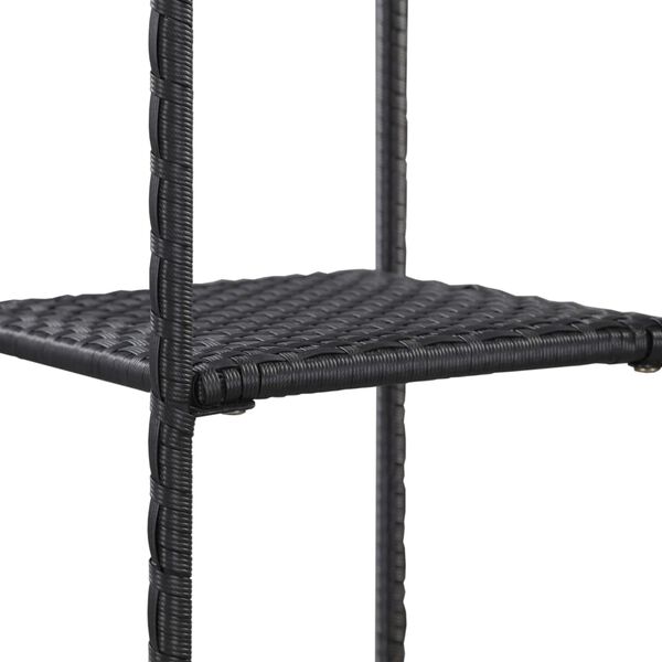 vidaXL Storage Shelf Black 30x30x120 cm Poly Rattan