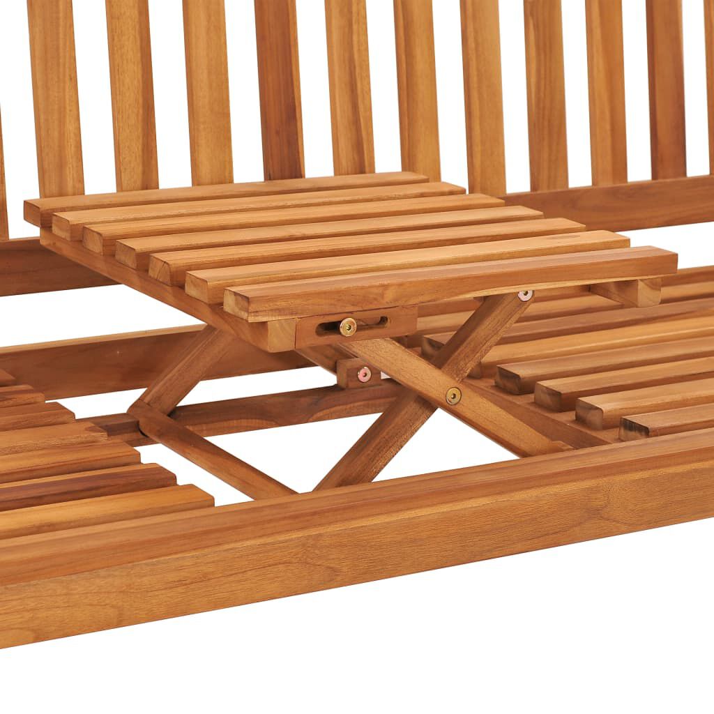 vidaXL 3-Seater Garden Bench with Table 150 cm Solid Teak Wood