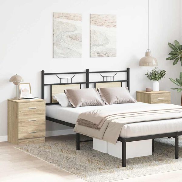 vidaXL Bedside Cabinets 2 pcs Sonoma Oak 38x35x56 cm Engineered Wood