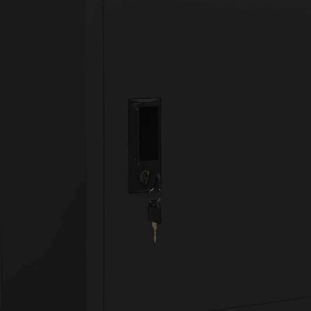 vidaXL Wardrobe Black 80x50x180 cm Steel