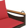 vidaXL Swing Bench with Cushions Brown 109x62x40 cm Poly Rattan