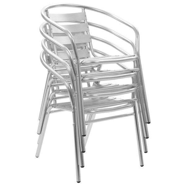vidaXL 5 Piece Outdoor Dining Set Aluminium Silver