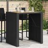 vidaXL Garden Bar Table with Acacia Wood Top Black 105x80x110 cm Poly Rattan