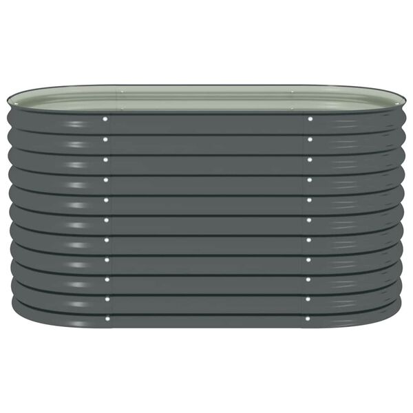 vidaXL Garden Raised Bed 160x80x81 cm Galvanised Steel Grey