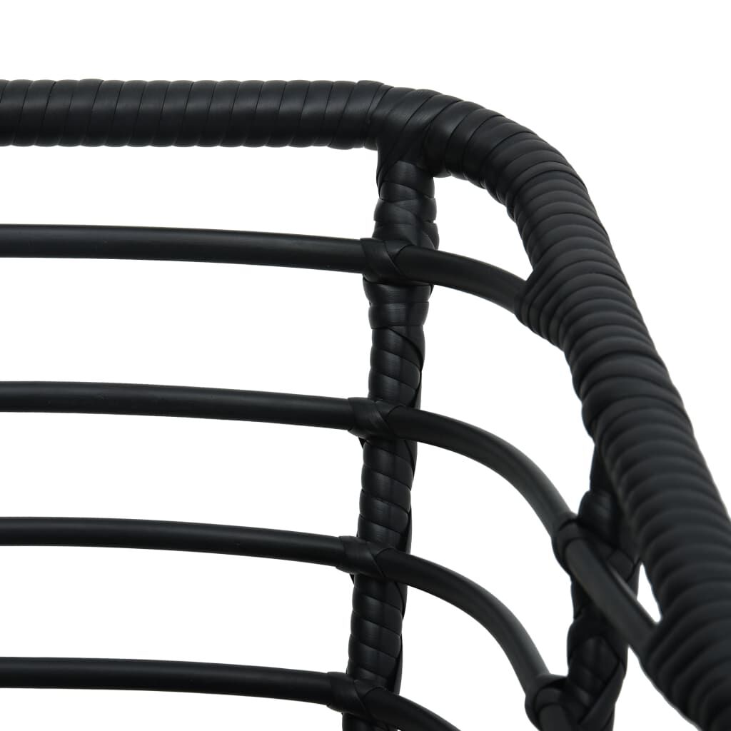 vidaXL Garden Chairs with Cushions 2 pcs Poly Rattan Black