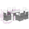 vidaXL 7 Piece Garden Dining Set with Cushions Grey Poly Rattan