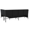 vidaXL Garden Sofa with Cushions L-Shaped Black Poly Rattan
