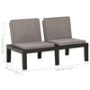 vidaXL 2 Piece Garden Lounge Set with Cushions Plastic Grey