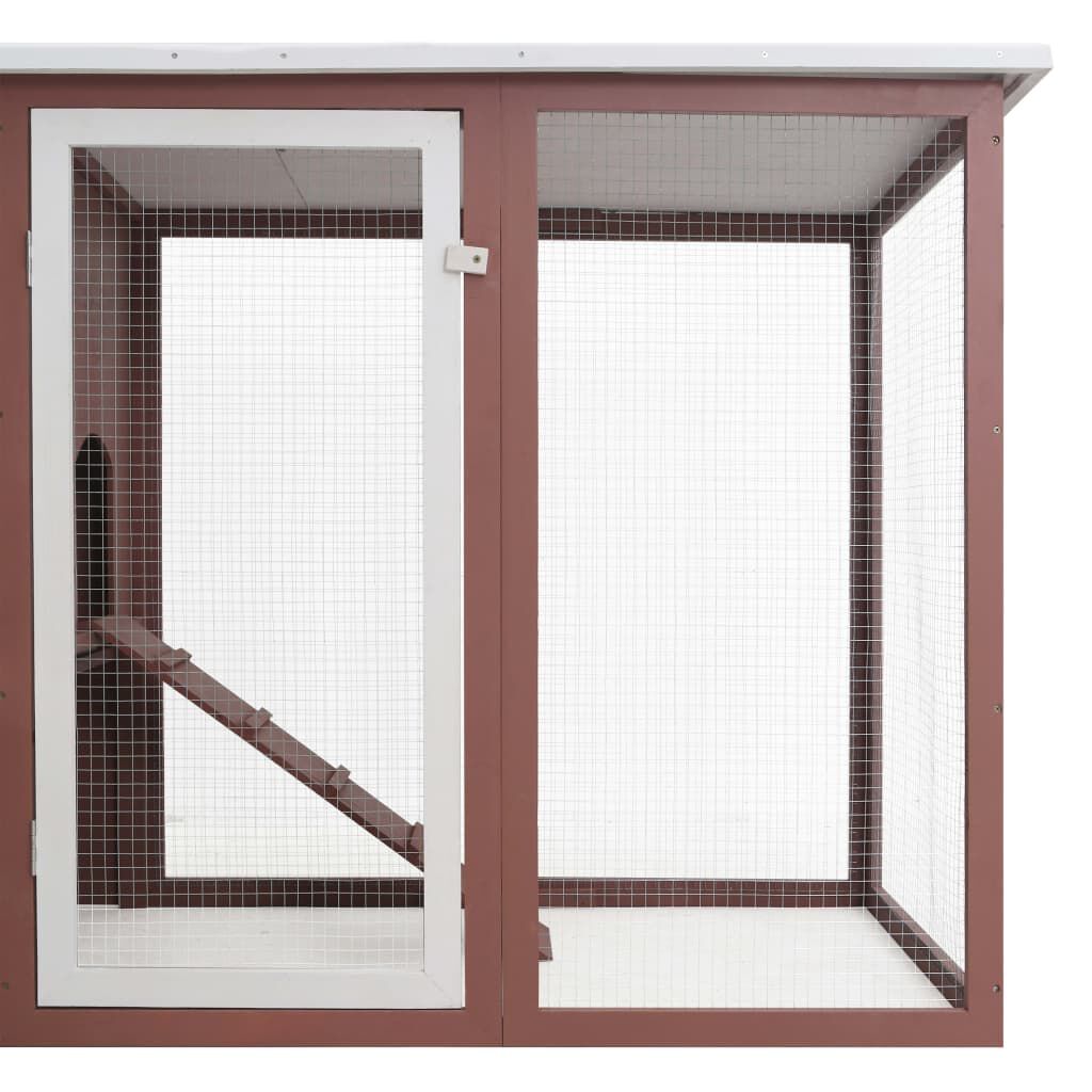 vidaXL Outdoor Chicken Cage Hen House with 1 Egg Cage Brown Wood