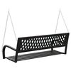 vidaXL Garden Swing Bench 125 cm Steel and Plastic Black