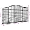 vidaXL Arched Gabion Baskets 14 pcs 200x30x100/120 cm Galvanised Iron